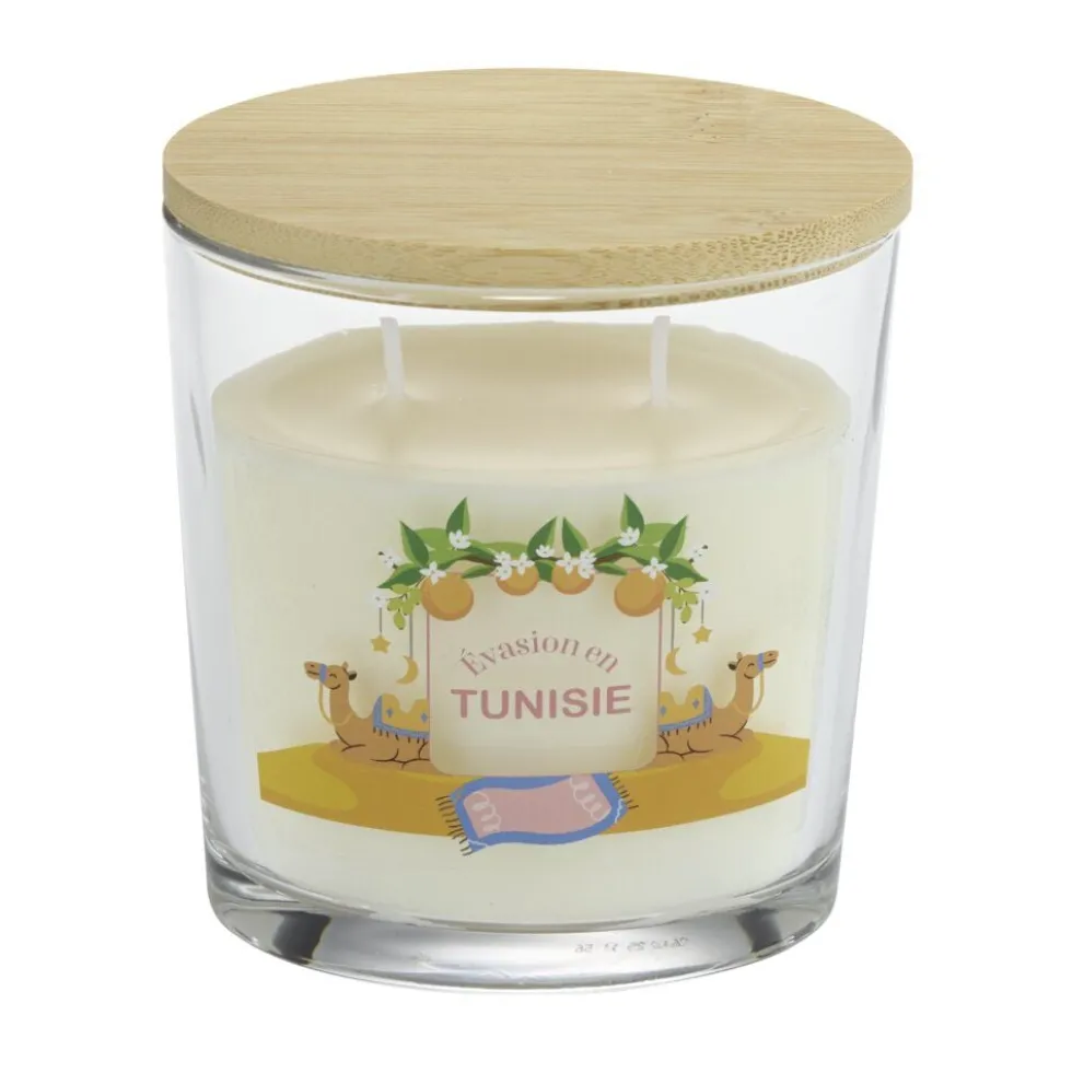 Bougie parfumée Ambiances Devineau 2 mèches Tunisie senteur fleur d'oranger 30H
