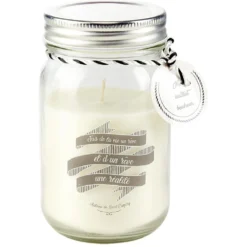 Bougie parfumée dans bocal en verre avec message