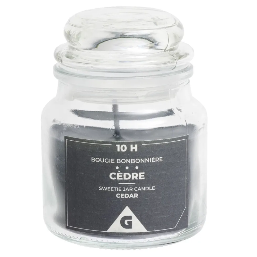 Bougie parfumée dans bonbonnière en verre H6cm (6 modèles)