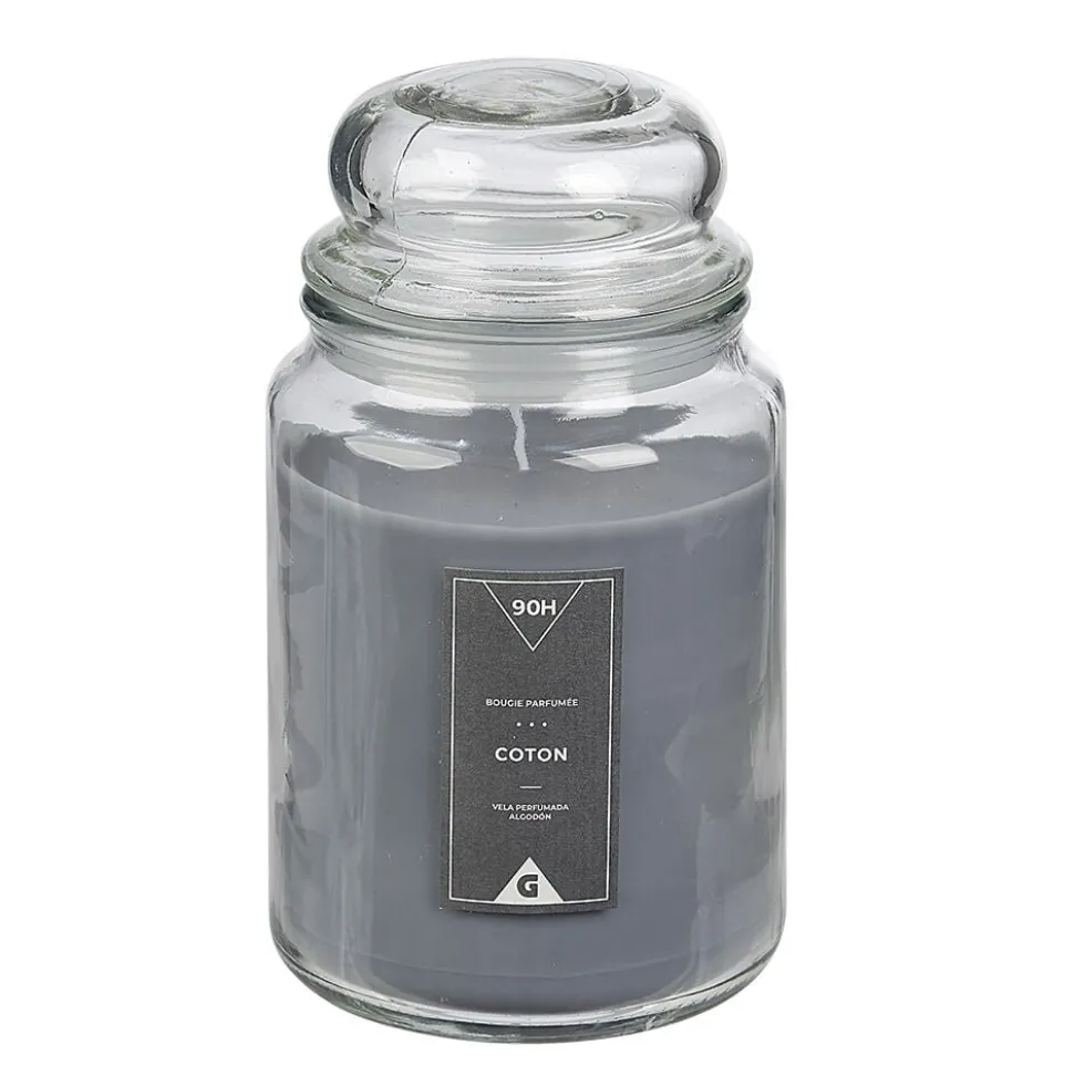 Bougie parfumée dans Bonbonnière senteur poudre de Coton Gris