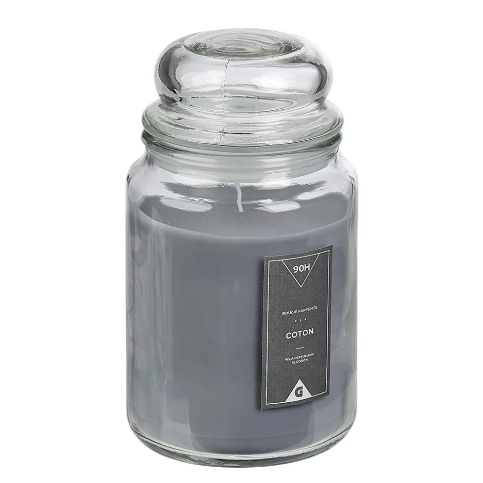 Bougie parfumée dans Bonbonnière senteur poudre de Coton Gris