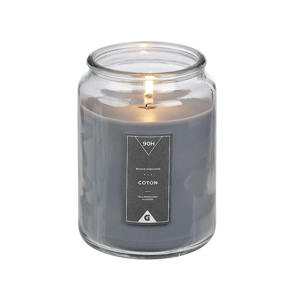 Bougie parfumée dans Bonbonnière senteur poudre de Coton Gris