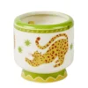 Bougie parfumée dans pot céramique motif animal tropical Ø8xH8cm (3 modèles)