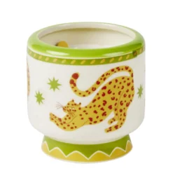 Bougie parfumée dans pot céramique motif animal tropical Ø8xH8cm (3 modèles)