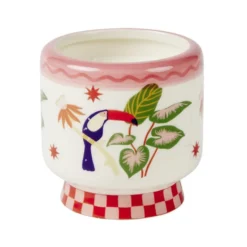 Bougie parfumée dans pot céramique motif animal tropical Ø8xH8cm (3 modèles)