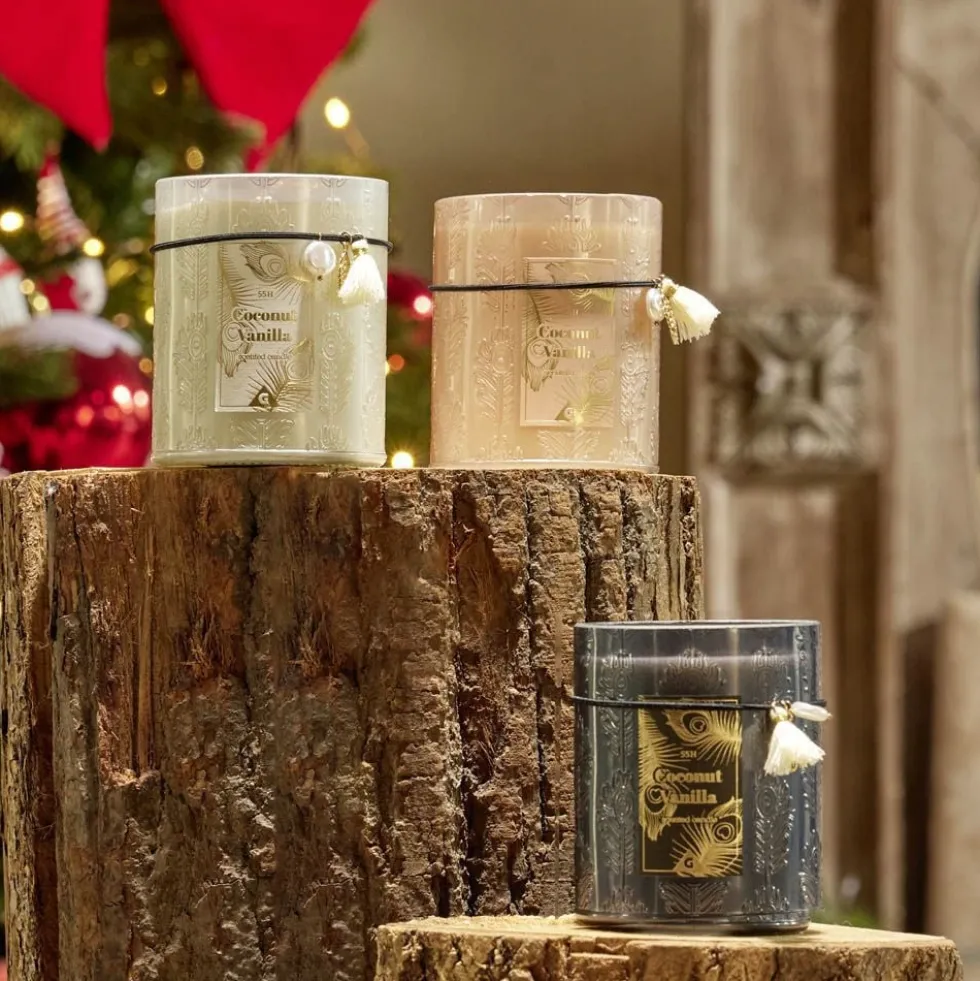 Bougie parfumée dans pot déco pampilles