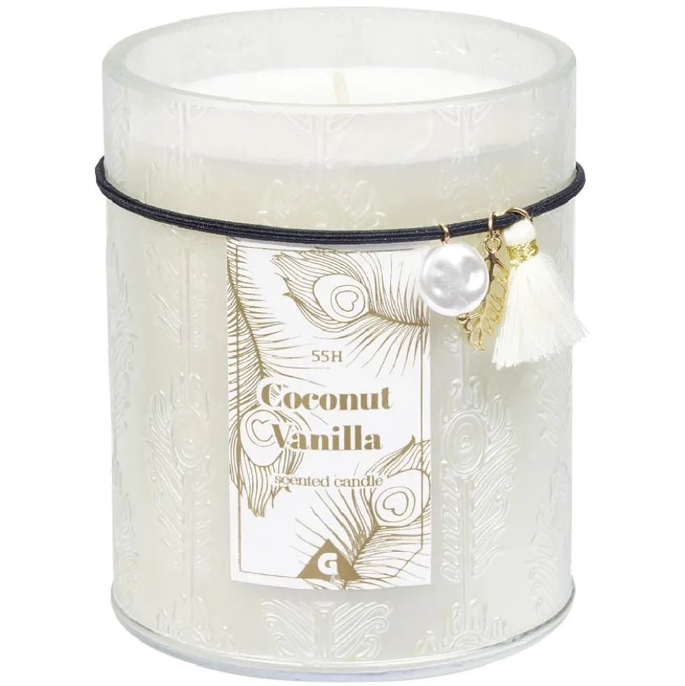 Bougie parfumée dans pot déco pampilles