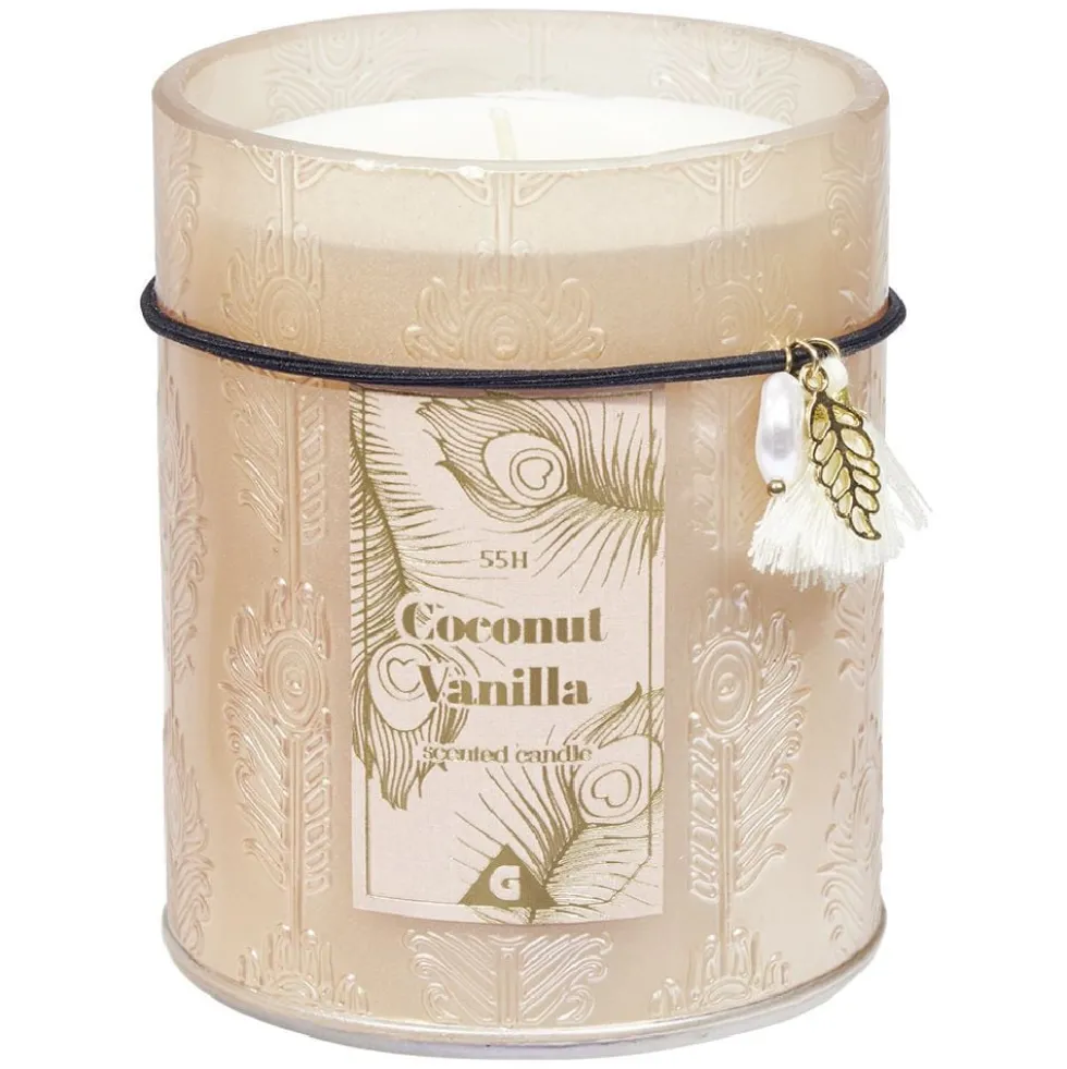 Bougie parfumée dans pot déco pampilles