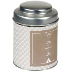 Bougie parfumée dans pot en métal senteur vanille