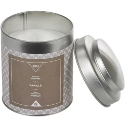 Bougie parfumée dans pot en métal senteur vanille