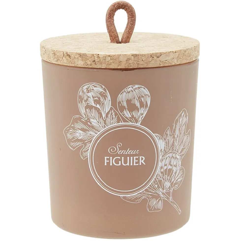 Bougie parfumée dans pot en verre et couvercle en liège