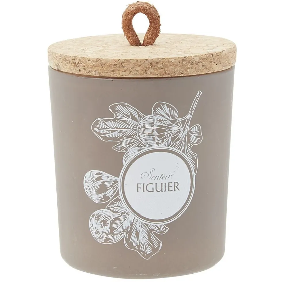 Bougie parfumée dans pot en verre et couvercle en liège