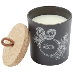 Bougie parfumée dans pot en verre et couvercle en liège