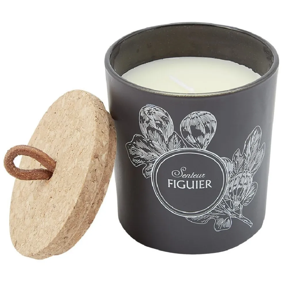 Bougie parfumée dans pot en verre et couvercle en liège