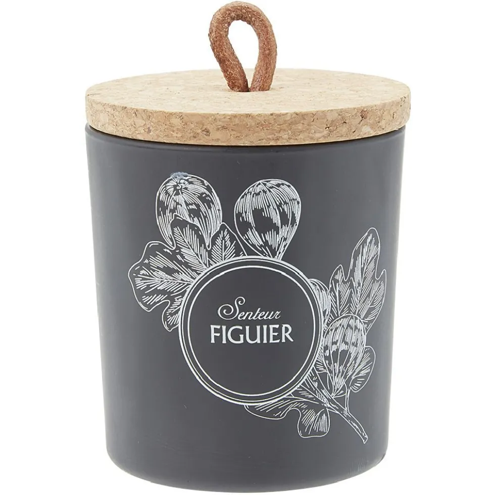 Bougie parfumée dans pot en verre et couvercle en liège