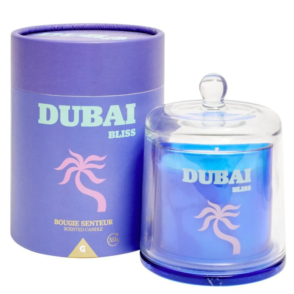 Bougie parfumée dans verre inspiration voyage Ø10,5xH13,5cm (4 modèles)
