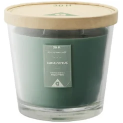 Bougie parfumée dans verre senteur eucalyptus Ø13,5xH12,5cm 30H
