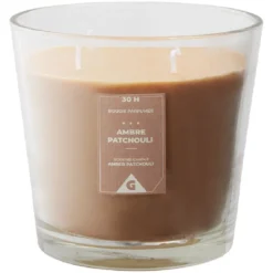 Bougie parfumée dans verre senteur ambre patchouli Ø13,5xH12,5cm 30H