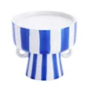 Bougie parfumée pot céramique à rayures Ø10xH9,5cm (2 modèles)