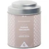 Bougie parfumée pot métal gris et beige senteur jasmin orchidée 26H