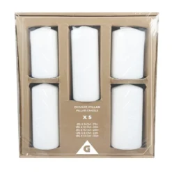 Bougie pilier x5 cire blanche 5 formats