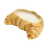 Bougie pot forme croissant céramique 16x10xH5cm