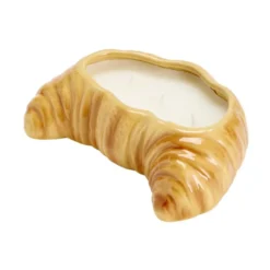 Bougie pot forme croissant céramique 16x10xH5cm
