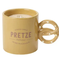 Bougie pot forme mug anse viennoiserie Ø9xH5cm (4 modèles)