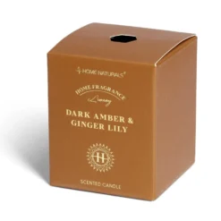 Bougie senteur ambre et gingembre dans pot en verre Ø6,4xH7,9cm marron