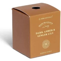 Bougie senteur ambre et gingembre dans pot en verre Ø6,4xH7,9cm marron