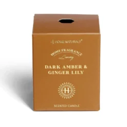 Bougie senteur ambre et gingembre dans pot en verre Ø6,4xH7,9cm marron