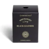 Bougie senteur cuir dans pot en verre Ø6,4xH7,9cm noir
