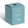 Bougie senteur romarin et sel marin dans pot en verre Ø6,4xH7,9cm bleu