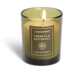 Bougie senteur verveine patchouli dans pot en verre Ø6,4xH7,9cm vert