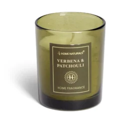Bougie senteur verveine patchouli dans pot en verre Ø6,4xH7,9cm vert