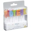 Bougies Joyeux anniversaire multicouleur à paillettes