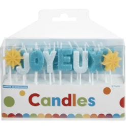 Bougies Joyeux anniversaire bleu