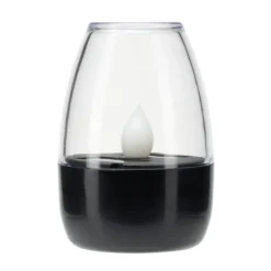 Bougie solaire noire à poser Ø6xH9cm