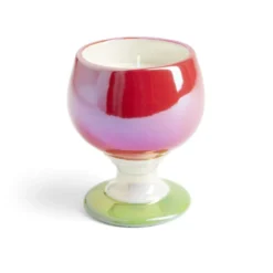 Bougie verre de vin bas céramique et verre 9H - 3 modèles