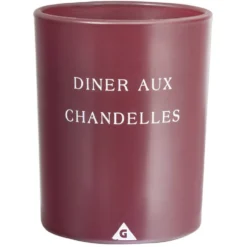 Bougie verre message Diner aux chandelles parfum fruits rouges 40H