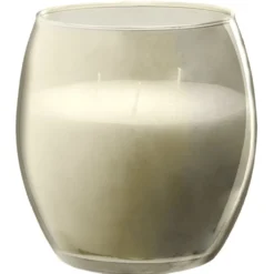 Bougie XL dans verre coloré blanc senteur vanille 36H
