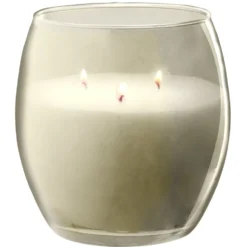 Bougie XL dans verre coloré blanc senteur vanille 36H