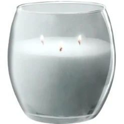 Bougie XL dans verre coloré bleu senteur monoï 36H
