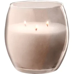 Bougie XL dans verre coloré rose senteur fruit de la passion 36H