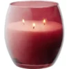 Bougie XL dans verre coloré rouge senteur fruit rouges 36H
