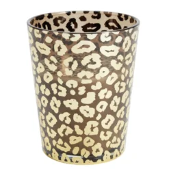 Bougie XXL dans pot en verre motif léopard senteur oud 75H