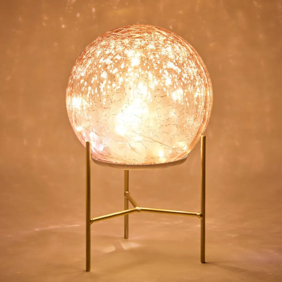 Boule Déco Led + socle doré