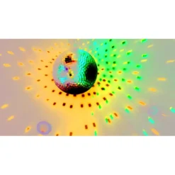 Boule à facettes rotative avec lumière Ø20xH27,5cm