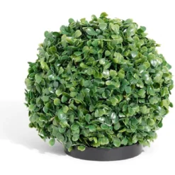 Boule feuille artificielle 35 LED blanc chaud Ø23xH20,5cm