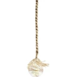 Boule lumineuse avec corde de suspension en jute